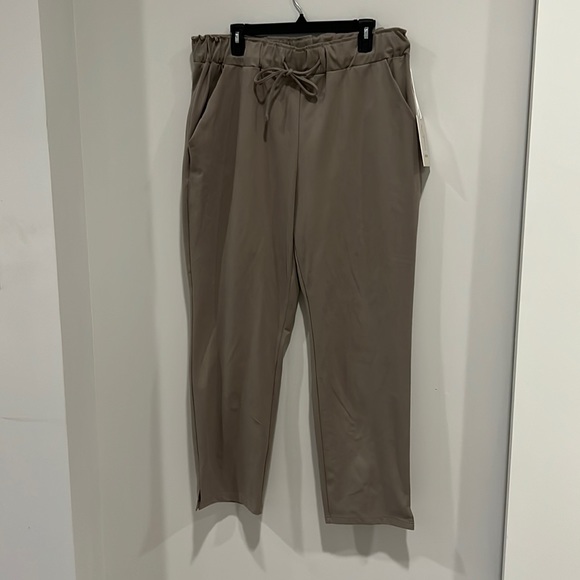 Joie Open Leg Drawstring Tie Waist Pant in a Grey Beige Color NWT Women’s XL - Picture 1 of 8